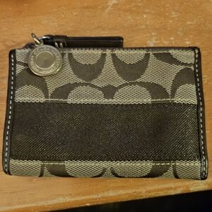 Coach Legacy Brown and Cream Card Holder